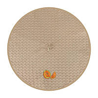 Вафельное круглое полотенце для кухни Апельсин, Бежевый, диаметр 55