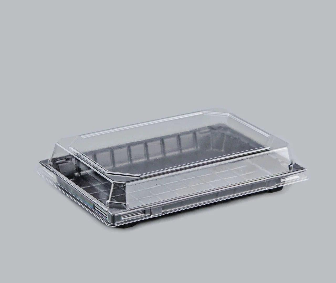 Контейнер одноразовий 225х150 мм. h = 45 мм. 1700 мл. для суші чорний (арт.ПС-64 дч) для суші без кришки Кр.0561