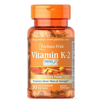 Puritan's Pride Vitamin K-2 (MenaQ7) 100 mcg 30 капсул
