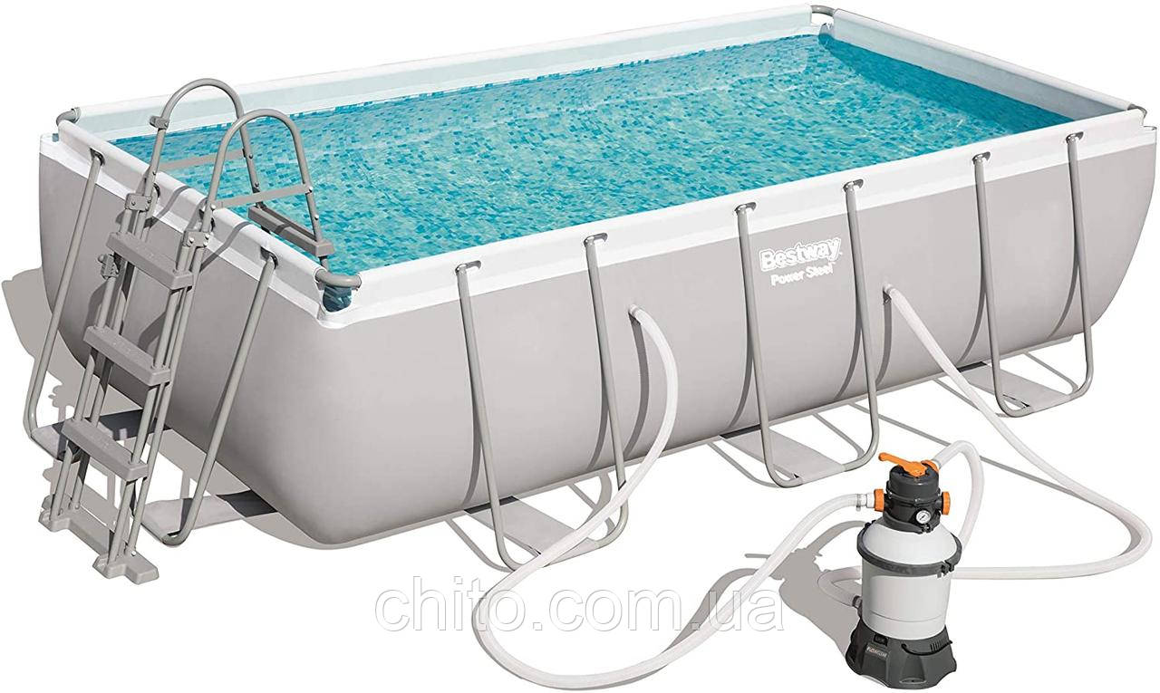 Басейн каркасний «Bestway» 56442 Steel Power ™ 404-201-100 см, об'єм 6478 л