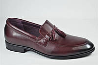 Мужские кожаные туфли лоферы бордовые L-Style 1223 - 3