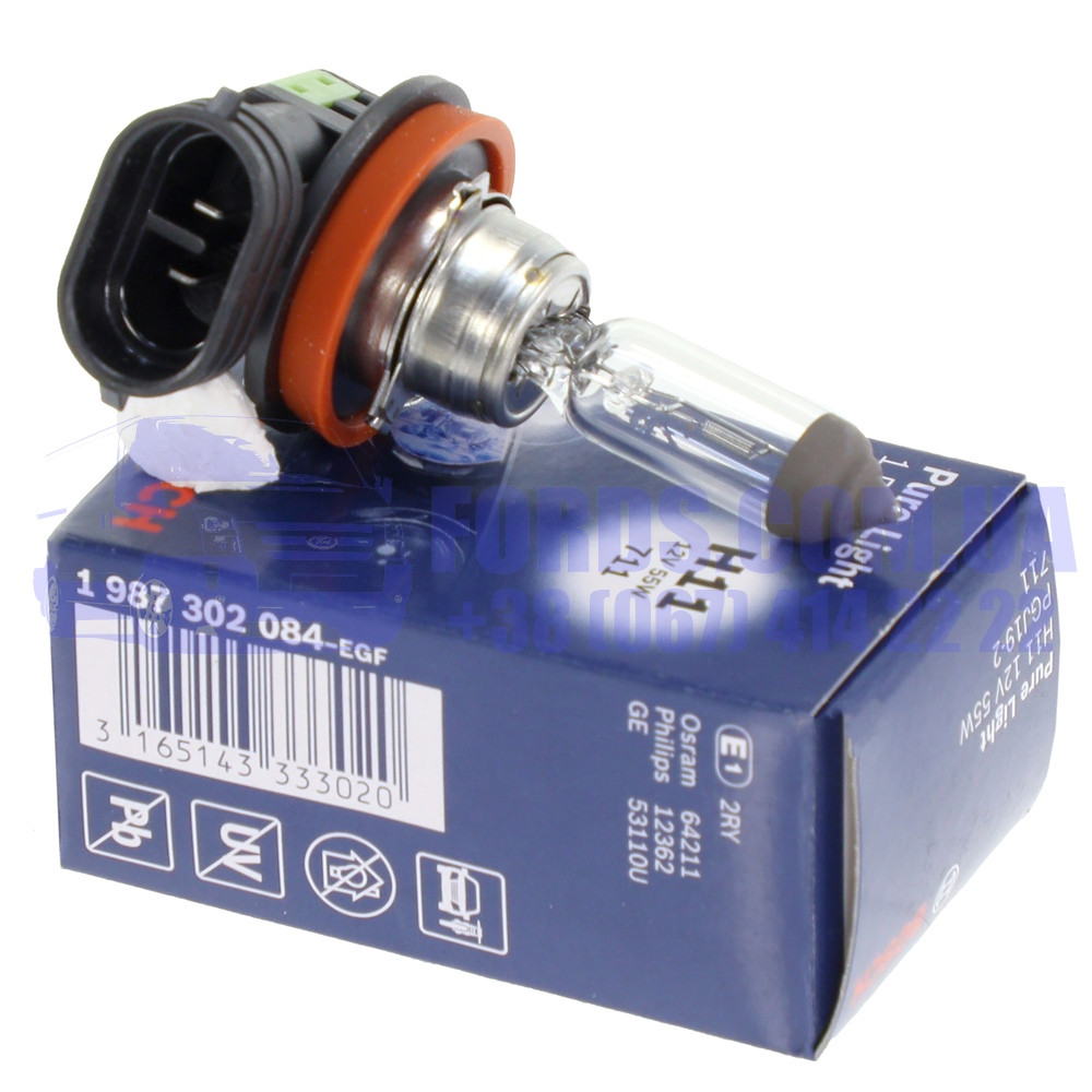 Автолампи H11 (12В, 55Вт PGJ19-2 Pure Light) BOSCH