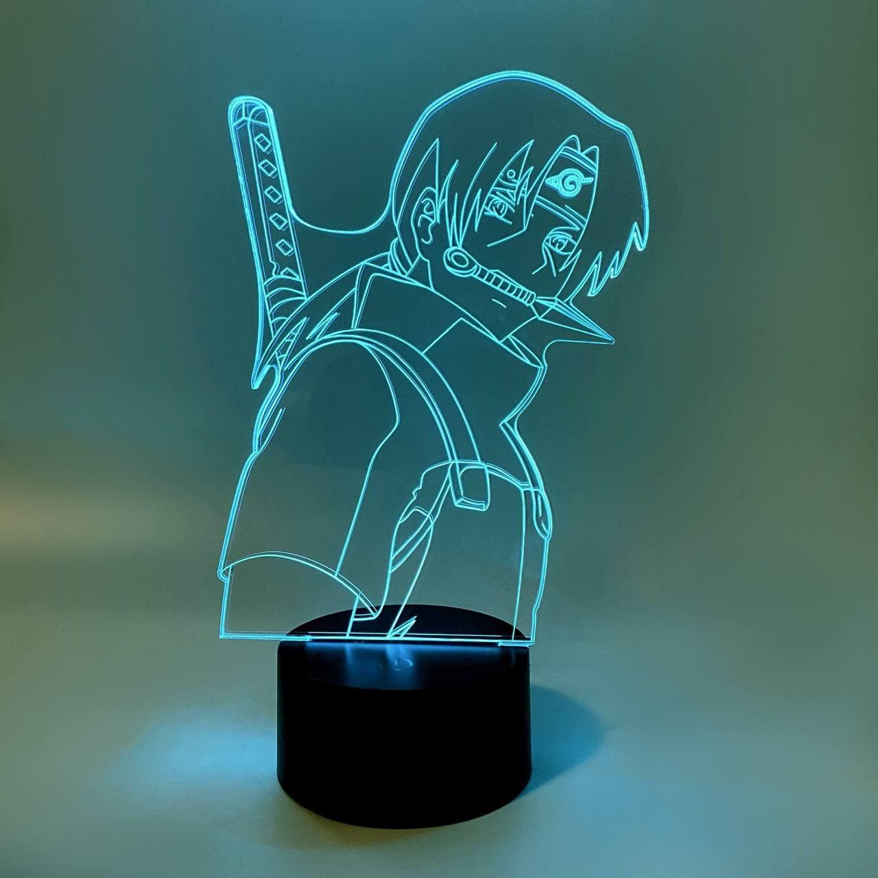3D нічник "Ітачі 3" (ВОЛІЧНЕ ЗОБРАЖЕННЯ) + пульт ДК + мережевий адаптер + батарейки (3ААА)  3DTOYSLAMP, фото 1