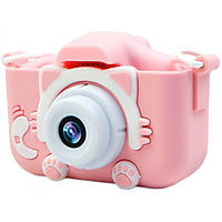 Детский цифровой фотоаппарат видеокамера котик в чехле Children's fun Camera ET-015 Op