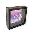 Дерев'яна копілка (скарбничка) 20х20 см Dream big хркп0023ка Тур-Колекшн, фото 2