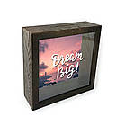 Дерев'яна копілка (скарбничка) 20х20 см Dream big хркп0021ка Тур-Колекшн, фото 2