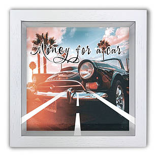 Дерев'яна копілка (скарбничка) 20х20 см Money for a car хркп0005ба Тур-Колекшн