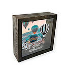 Дерев'яна копілка (скарбничка) 20х20 см Збираю на щось шалене хркп0006бу Тур-Колекшн, фото 2