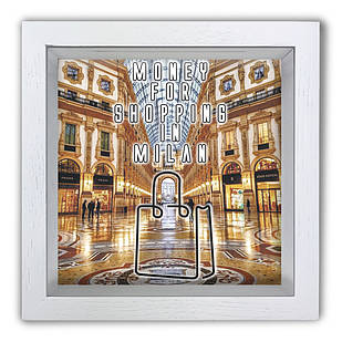 Дерев'яна копілка (скарбничка) 20х20 см Money for shopping in Milan хркп0002ба Тур-Колекшн