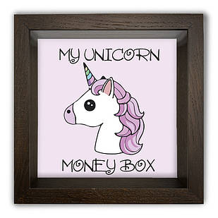Дерев'яна копілка (скарбничка) 20х20 см My unicorn money box хркп0009ка Тур-Колекшн
