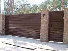 Відкатні ворота з профлиста 2,8 м*2м