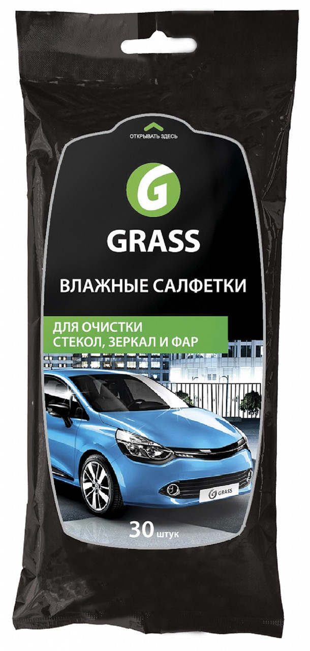 Серветка GRASS волога для скла, дзеркал, фар (30шт) IT-0313