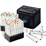 Набір для скетчів 2 в 1: Маркери двосторонні Touch Multicolor 80 шт + Скетчбук А5 на 50 аркушів для ескізів, фото 5