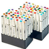 Набір для скетчів 2 в 1: Маркери двосторонні Touch Multicolor 80 шт + Скетчбук А5 на 50 аркушів для ескізів, фото 6