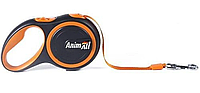 Поводок-рулетка AnimAll для собак весом до 50 кг, 5 м, L оранжево-чёрный, Энимал