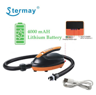 Насос для SUP дощок STERMAY HT-781A з літієвим акумулятором 4000mAH 70L/min 16 PSI, фото 1