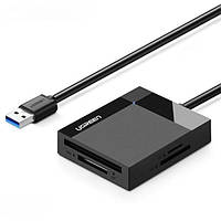 Кардидер UGREEN CR125 USB 3.0 All-in-One Card Reader 50 см Black (30333)