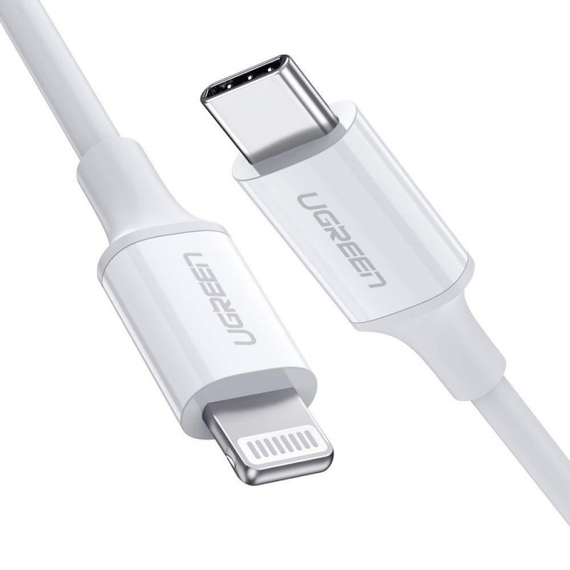 Кабель UGREEN US171 USB-C 3.0 Type-C - Lightning Rubber Shell 1м White  (10493)