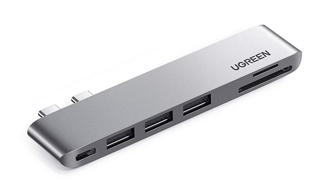 Хаб UGREEN  CM251 2xUSB-C - 3xUSB 3.0 SD TF PD Multifunction Adapter Aluminum (60560)