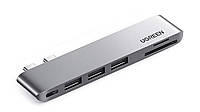 Хаб UGREEN CM251 2xUSB-C - 3xUSB 3.0 SD TF PD Multifunction Adapter Aluminum (60560)