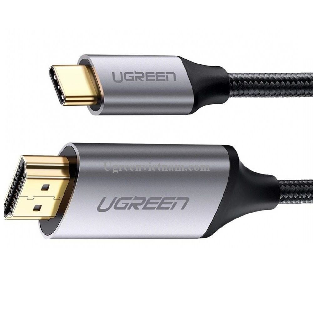 Кабель UGREEN MM142 USB-C to HDMI Male Cable Aluminum Shell 1.5 m Gray Black (50570)