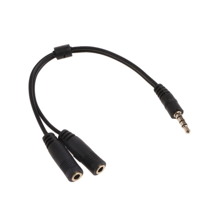 Перехідник мікрофон + навушники Alitek 3.5 мм M 4 pin - 2 x 3.5 мм F 3 pin для iPhone, iPad, Samsung, комп'ютер