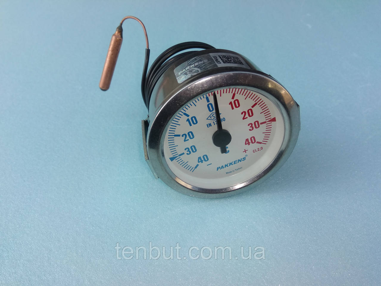 Термометр металевий з капіляром 1-метр./40°C±40℃ градусів/Ø-60 мм. виробництво Туреччина PAKKENS, фото 1