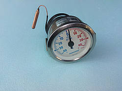 Термометр металевий з капіляром 1-метр./40°C±40℃ градусів/Ø-60 мм. виробництво Туреччина PAKKENS