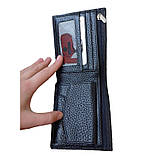 Чоловіче портмоне гаманець чорний 093ВА, фото 3