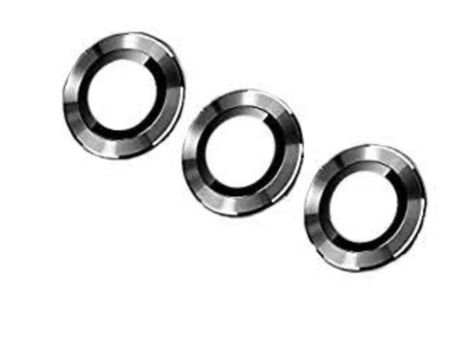 Скло камери для iPhone Pro 12/12 Pro Max, чорне Graphite + кільце, комплект 3 шт.