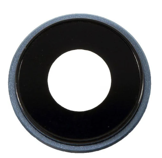 Скло камери для iPhone 12/ 12 mini, синє + кільце, комплект 2 шт.