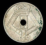 Монета Бельгії 5 сантимів 1939 р., фото 2