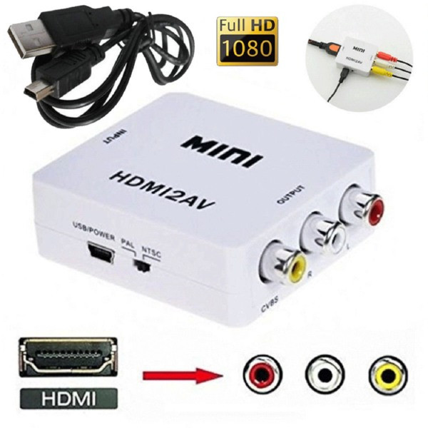 Конвертер HDMI — 3 RCA, чорний