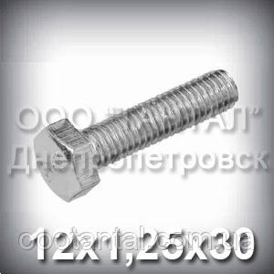 Болт М12х1,25х30 міцність 6.6 оцинкований ГОСТ 7796-70, фото 1