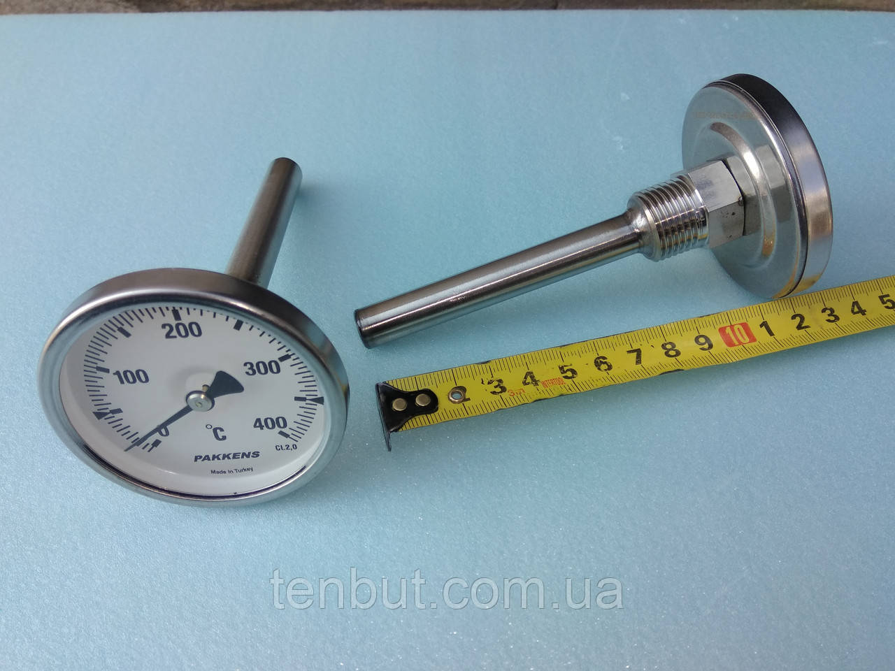Термометр трубчастий PAKKENS 0-400℃/діаметр Ø-63 мм./ довжина гільзи L 100 мм. виробництво Туреччина
