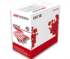 Кабель вита пара 24AWG 0.50 CU мідь UTP Cat 5E Hikvision DS-1LN5EO-UU/E 305м