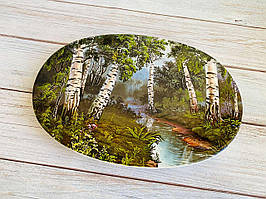 Панно "Берізки" ( Підставка під гаряче овальне) Керамклуб 20*29 см