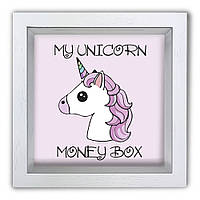 Дерев'яна копілка (скарбничка) 20 20 см "My unicorn money box"