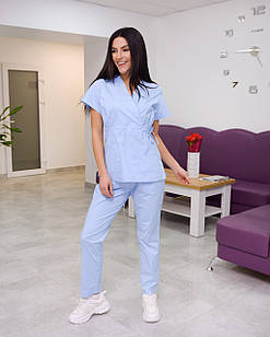 Жіночий медичний костюм Едельвіка Premium блакитний Розмір 46,48,50,52,54,56