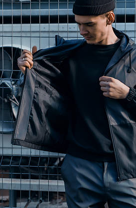 Костюм Чоловічий сірий - чорний осінній Intruder Softshell Light Куртка чоловіча весняна + штани демісезонні, фото 2