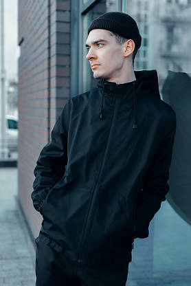 Костюм Чоловічий чорний осінній Intruder Softshell Light Куртка чоловіча весняна + штани демісезонні, фото 3