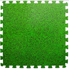 Підлога пазл, м'яке модульне підлогове покриття Зелена трава, упаковка - 6 блоків