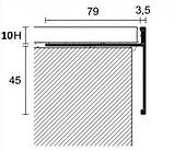 Накладка декоративний з'єднувач для відкритого профілю напівкруглого балкона або тераси закінчення для плитки, фото 3