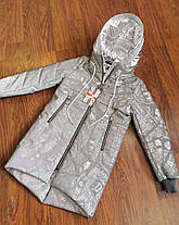 Світловідбиваюча демісезонна куртка для дівчаток розміри 124-141, фото 2