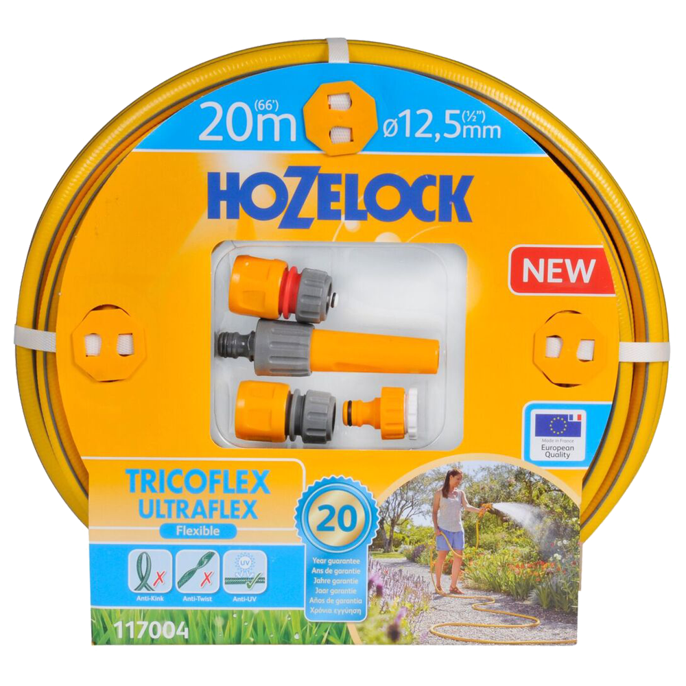 Набір для поливу HoZelock 117004 шланг Ultraflex 12,5 мм 20 м + коннектори