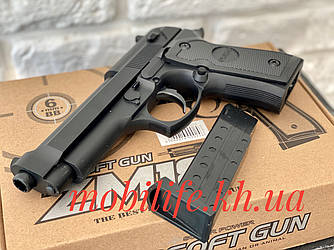 Дитячий металевий пістолет Повнорозмірний Beretta 92FS/1в1 з Оригіналом/Страйкбольний/Висока Якість/