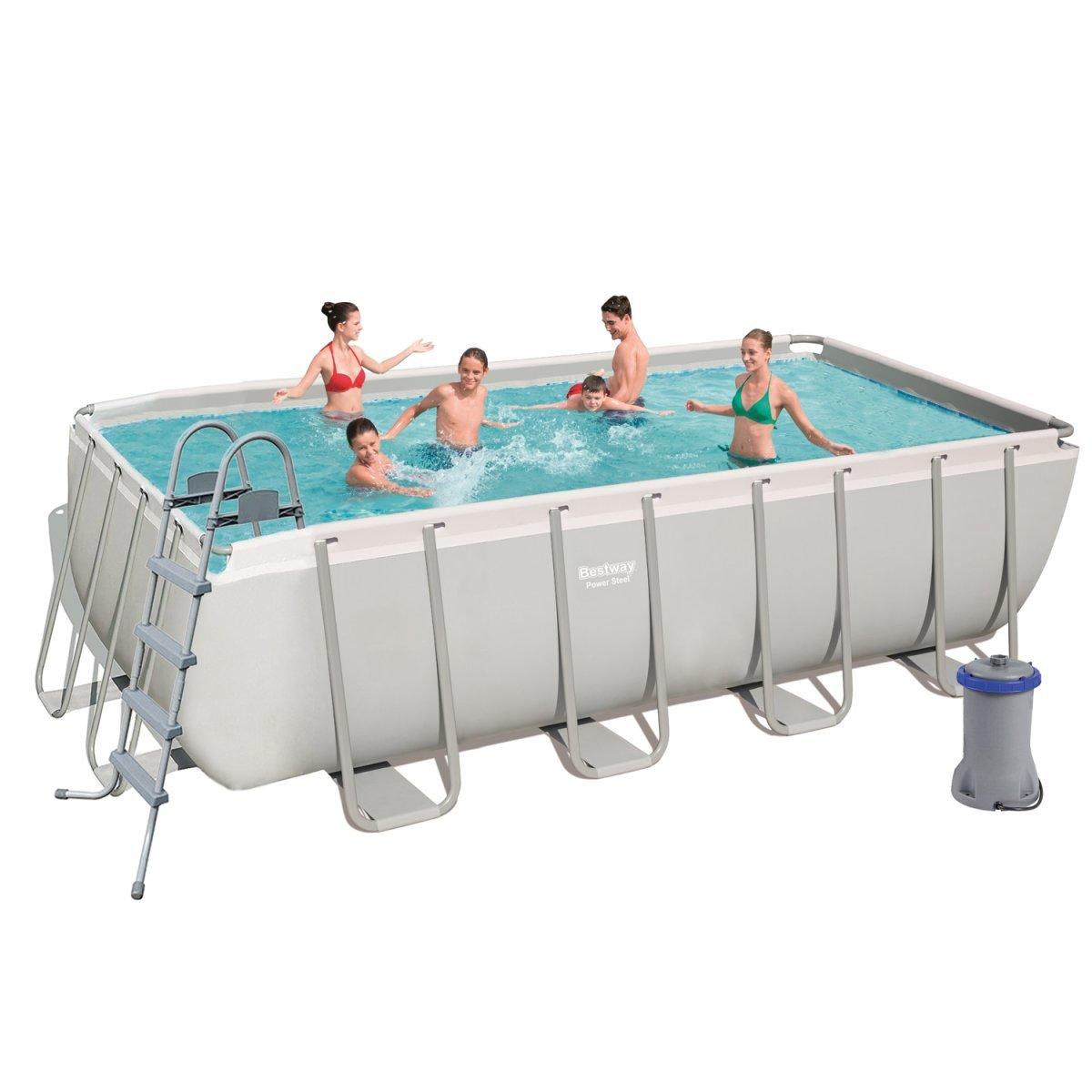 Каркасний басейн Bestway 56670, 488 х 244 х 122 см (3 028 л/год, дозатор, сходи), фото 1