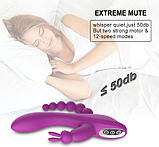 Потрійний багатофункціональний вібратор, анально кліторально вагінальний стимулятор, інтимні іграшки комбінованого, фото 5