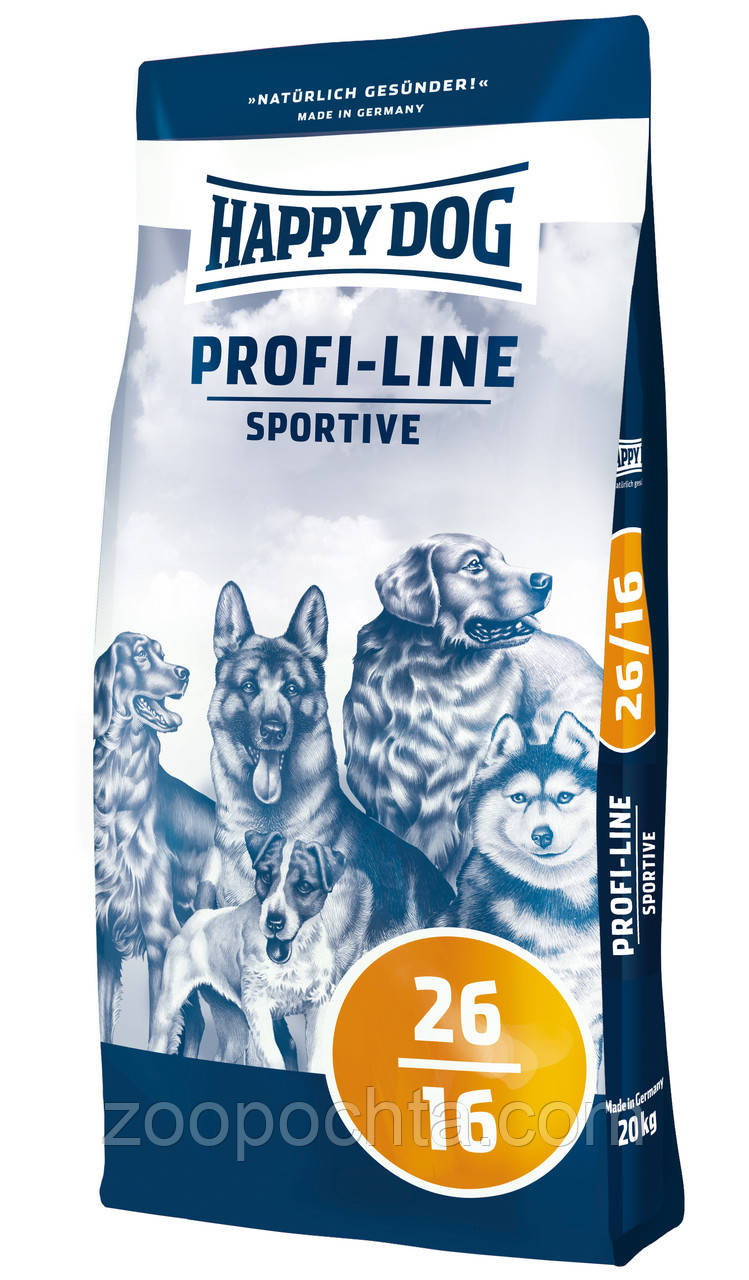 Сухий корм Happy Dog Prof-Line Sportive 26/16 для дорослих собак з підвищенною потребою в енергії, 20КГ
