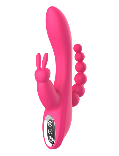 Потрійний багатофункціональний вібратор, анально кліторально вагінальний стимулятор, інтимні іграшки комбінованого, фото 1